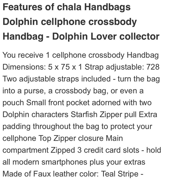 CHALA CELL PHONE CROSSBODY DOLPHINS BAG - Picture 8 of 8